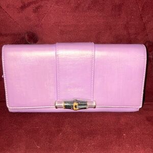 Gucci Bamboo Vintage lavender leather Snap Wallet